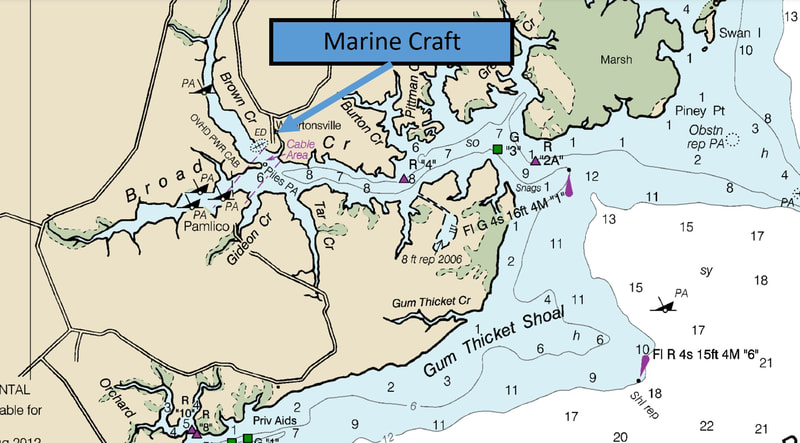 Nautical Chart of North Carolina Marine Craft